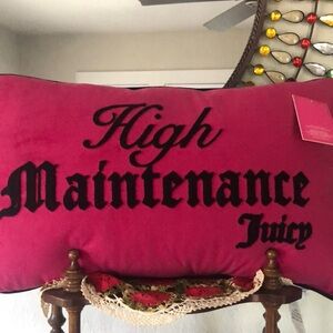 NWT Juicy Couture Hot Pink & Black Reversible Pillow
